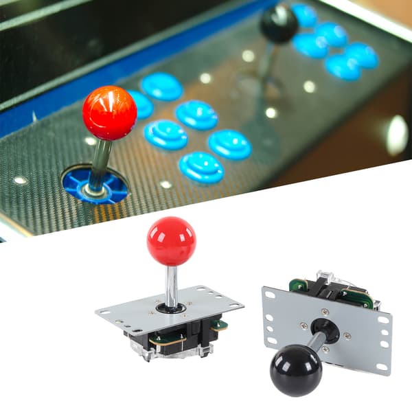 2-spiller arkadespil DIY-sæt med USB-computerjoystick-kredsløbskort Gamepad 30 kassetteknapper rød sort