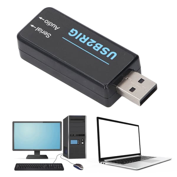 USB-lydadapter 3,5 mm dobbeltstik til USB 4-benet mini eksternt lydkort