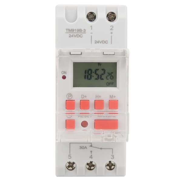 DC 24V 30A Veckovis 12/24 timmars timerbrytare LCD På Av Kontroll Programmerbart Tidsrelä