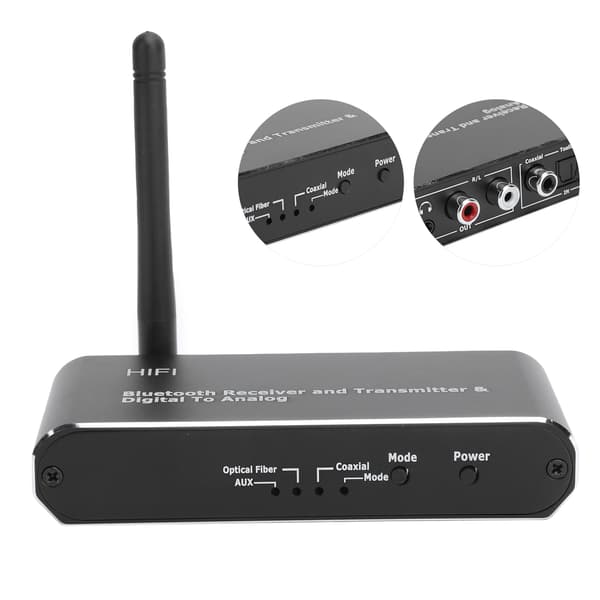 Koaksialkonverter Trådløs Digital DAC til Analog Audioadapter med Bluetooth-modtager D09