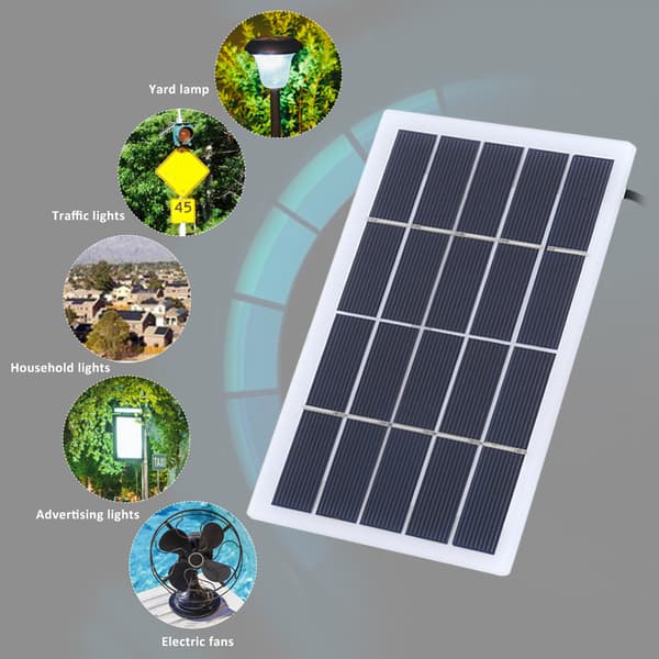 2W 5V Polysilicium Solcellepanel med DC-interfaceopladning til 3.7V Batteri Udendørs Havelampe