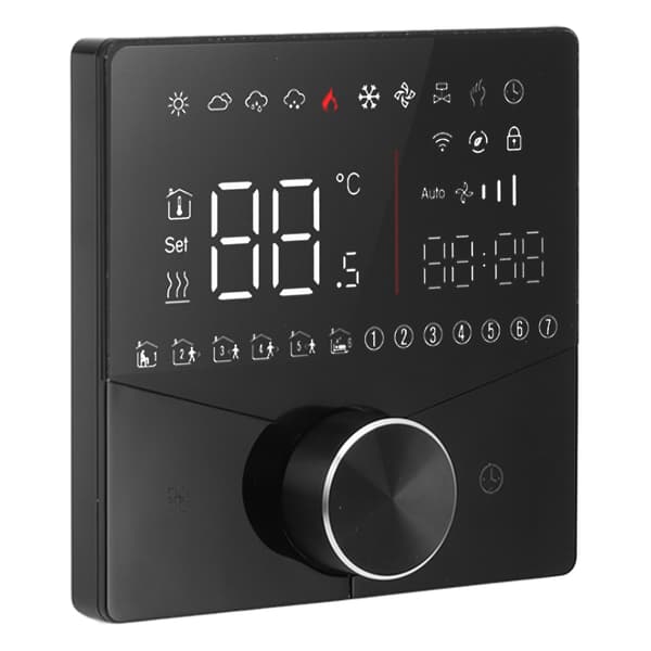 Smart Digital Termostat LCD Farvedisplay Præcis Kontrol Intelligent Temperaturregulator Sort