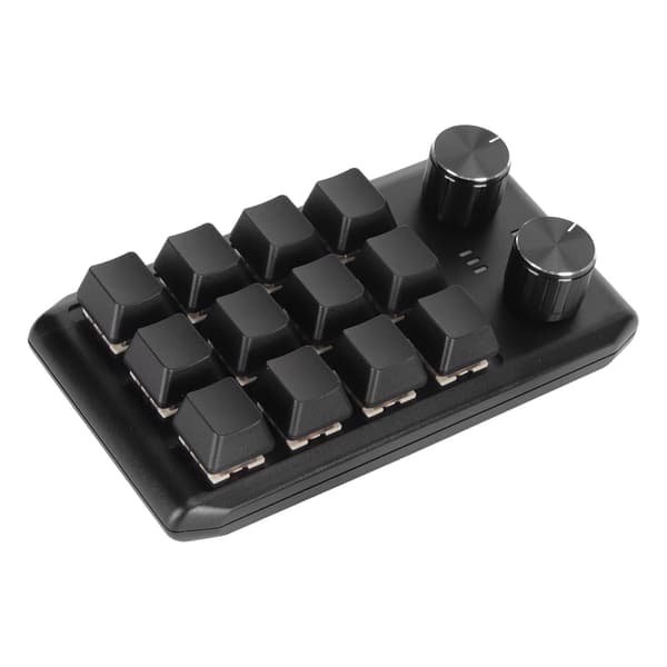 Mini anpassad knappsats 12 mekaniska tangenter 2 rattar programmerbar röd switch programmering makroknappsats för PC-spel multimedia trådlös BT
