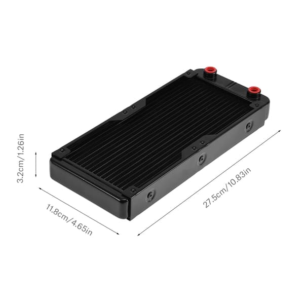 240MM Aluminium Computer Radiator Vandkøling Køler 18 Rør Varmeveksler CPU Køleplade