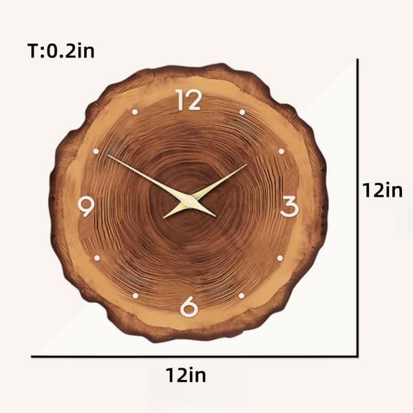 Minimalistisk väggklocka i trä, rustik analog timer för vardagsrum, kontor, sovrumsinredning
