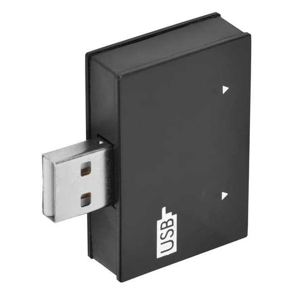 Hub USB2.0 Han til 2-ports USB Dobbelt Oplader Splitter Adapter Konverter Koncentrator (Sort)