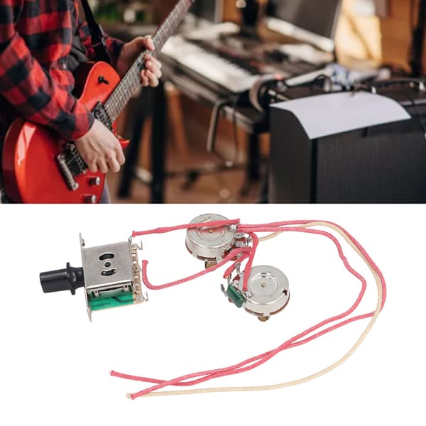 Elgitarr Kabelhärva Förkopplad Sats 3-vägs Omkopplare 250K Potentiometer Jack Gitarr Kabelhärva Set