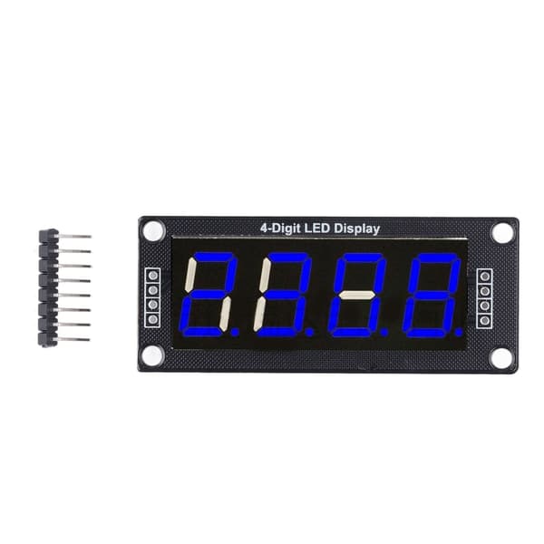 4 stk. 0,56\" 7-segment LED-displaymodul blå 4-cifret digitalt rør PCB-urkort