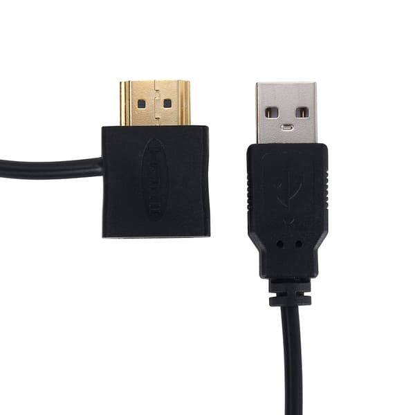 HDMI han til HDMI hun adapterstik 50 cm USB 2.0 oplader strømkabel HDMI-kabel