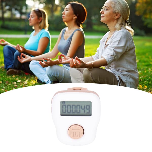Digital Finger Counter Ring Vit USB Uppladdningsbar Silikon Tally Clicker