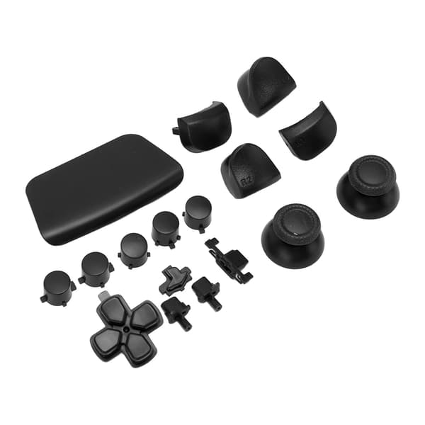 16 stk. udskiftningsknapper til PS5-gamepad, udskiftnings-thumbstick-udløserknapper til PS5-controller, sort