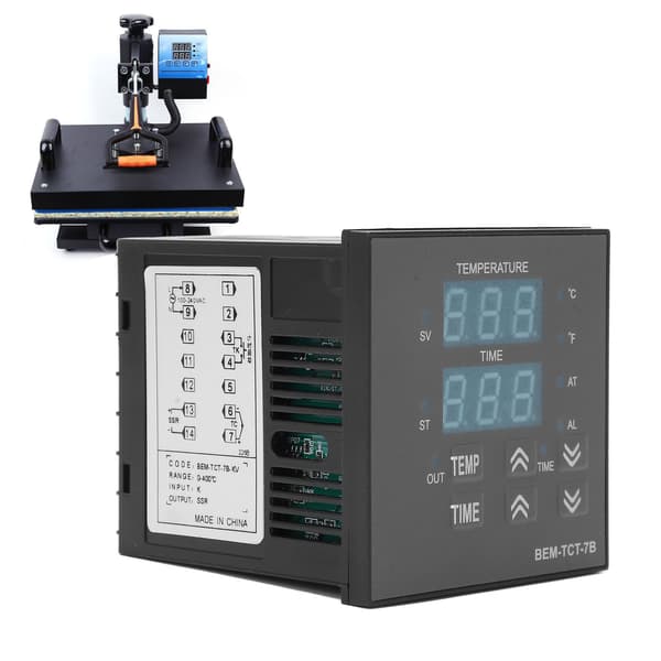 BERM Digital Värmepress Termostat Temperaturregulator, 100-240V, Integrerad Display