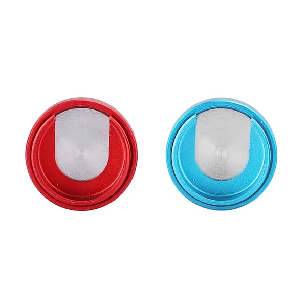 2PCS Silikongelknappskydd för Switch-spelkontrolljoystick (blå-röd)