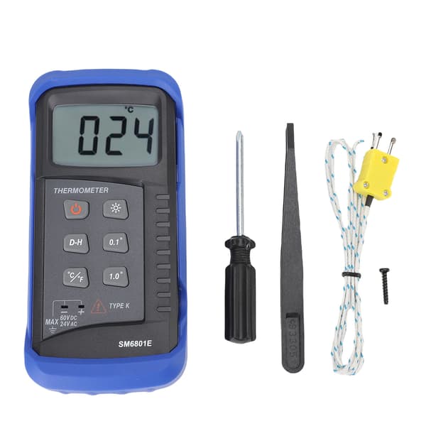 LCD Digital Termoelement Termometer Tester til Flydende Gas Faststof, 4-Probe Kompatibel