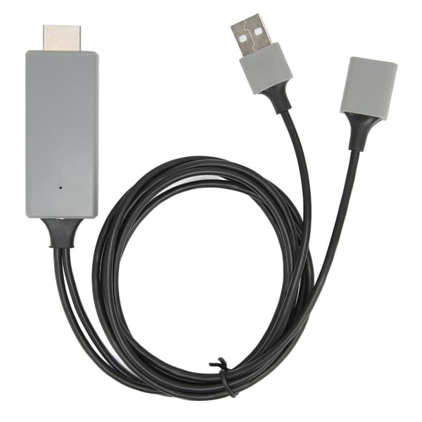 HDTV-kabeladapter 1080P HD multimediegrænsefladekabeladapter til iPhone TV-skærmprojektor Sort