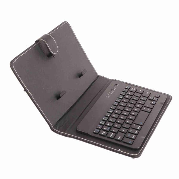Universal trådløst Bluetooth-tastatur flip-etui med stativ til iOS/Android-telefoner, sort
