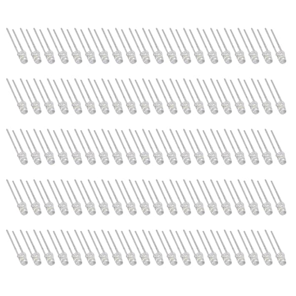 100 stk. 3 mm LED-diode-sortimentssæt, 8 farver, 3V mini-lysemitterende dioder til elektronikprojekter
