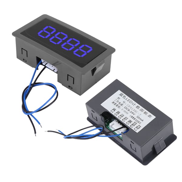 DC LED Digital Display 4-siffrig 0-9999 Upp/Ner Plus/Minus Panelräknare Mätare Blå