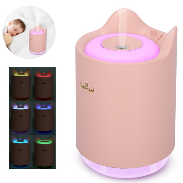 320ML USB-laddande skrivbordsmini-luftfuktare för sovrum, hem och kontor, rosa