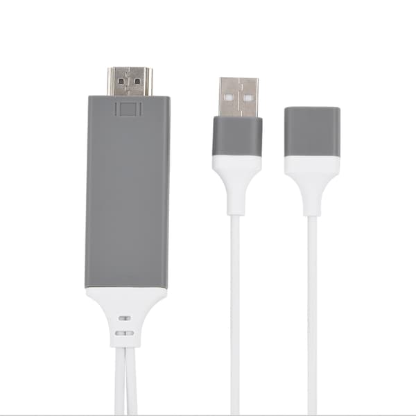 3 farver telefon til HDMI-kabel til IOS-interface digital AV-adapter 1080P Plug Play til IOS Android Hvid