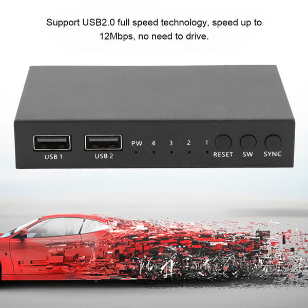 AM-KM402 USB2.0 Fireports Tastatur og Mus Synkron Controller til Windows Linux