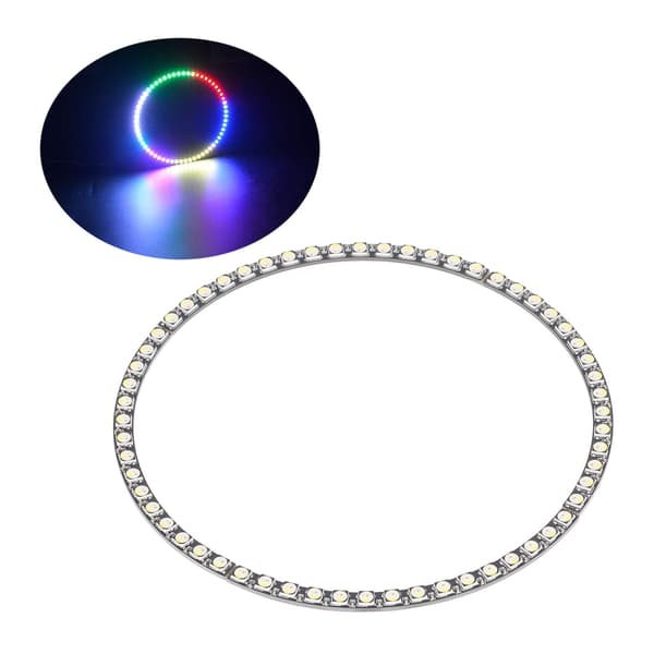 60 stk. SK6812 RGB LED Ringlysmodul, individuelt adresserbart fuldfarve, 60-bit driverkort