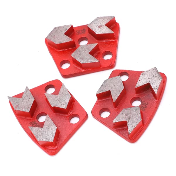 3 st diamant slipblock trapetsformad betong aggressiv skärning 3 pilsegment röd 30#