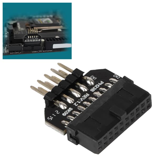 USB Moderkortssplitter Moderkort Usb2.0 9-stift till Usb3.0 19-stift Frontpanel Plug-in Hona Plug Omvandlingsadapter