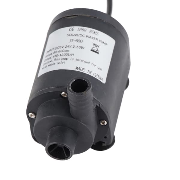24V DC 1000L/H Solvarmvatten Cirkulationspump Borstlös Motor 7m Lyfthöjd