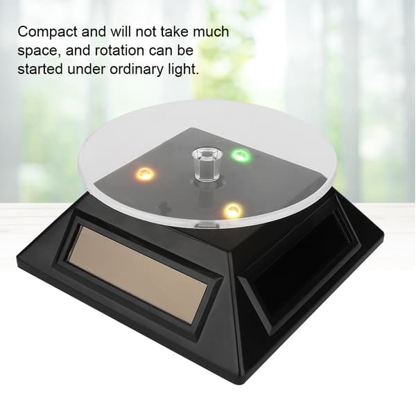 Roterende Solar LED Smykke Ur Telefon Display Stand til Makeup