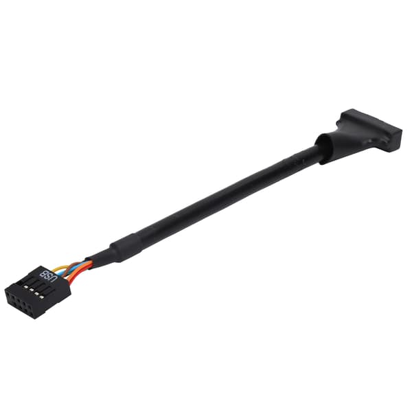 Bærbar USB 3.0 20-bens header han til USB 2.0 9-bens hun bundkort adapterkabel