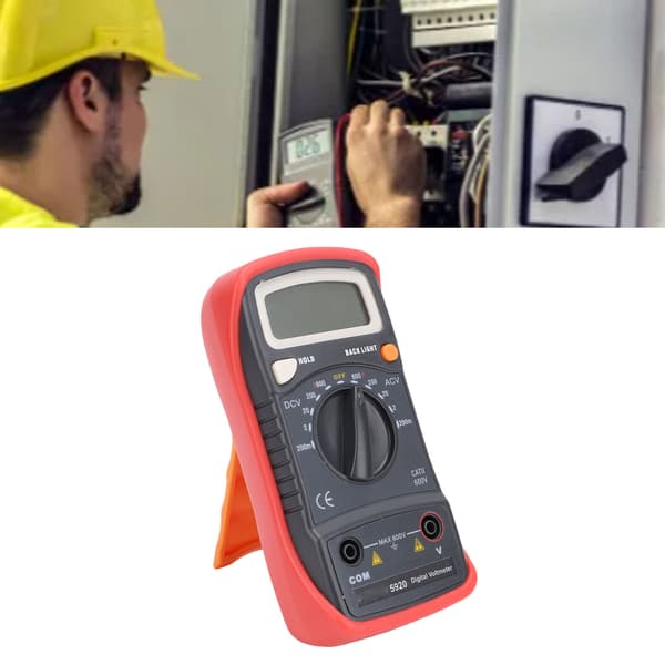 Digitalt multimeter AC DC voltmeter LCD baggrundsbelyst 200mV-600V elektrisk tester