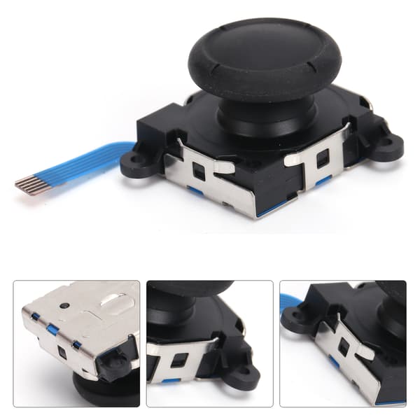 Analog joystick-tumspaksknappsmodulersättning för Switch Joycon/Lite-kontroll Svart