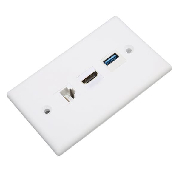 HD Multimedia Interface -seinälevy, juottamaton CAT6 USB3.0 HD Multimedia Interface 3-porttinen seinälevyn pistorasia