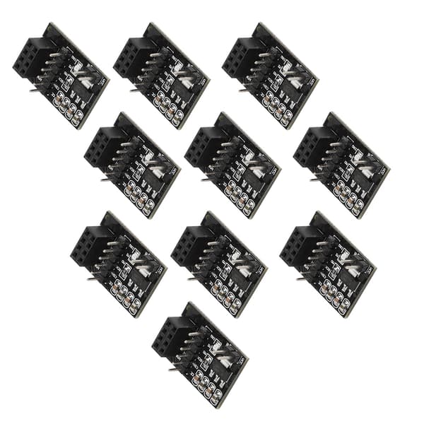 10PCS 3.3V 8Pin NRF24L01+ Trådlös Modul Pinboard Sockel Adapter Modulkort