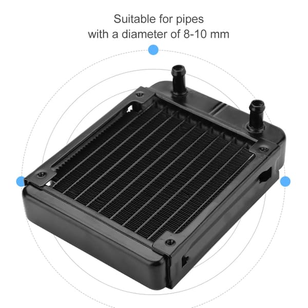120MM Dator CPU Vattenkylning Radiator Kylare Kylfläns 10 Rör