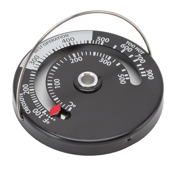 Kamintermometer Aluminiumlegering Urtavla Mässingsvisare Robust Noggrann Mätning Magnetisk Eldstadstermometer
