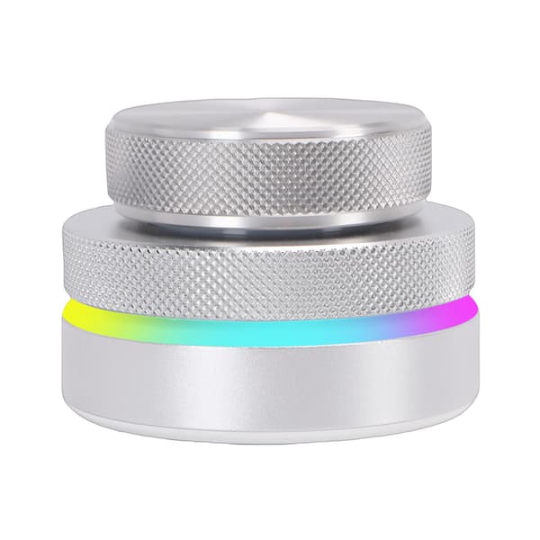 RGB-baggrundsbelyst knap- og drejeknap-controller, Bluetooth/USB-sidevender til DAW, multimedia, sølv