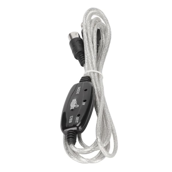 MIDI til USB-kabel ca. 2,2 yards langt 16 kanaler USB PC-interface LED strøm indgang udgangsindikator USB MIDI-kabel