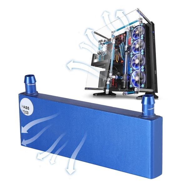 Vandkøleblok i aluminiumslegering til computer-CPU, industriel inverter-drev 40*120 mm blå