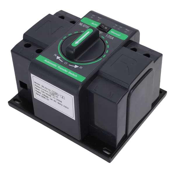 125A 2-polig dubbelström ATS 2-i-1 omkopplare Auto/Manuell PC-isolator