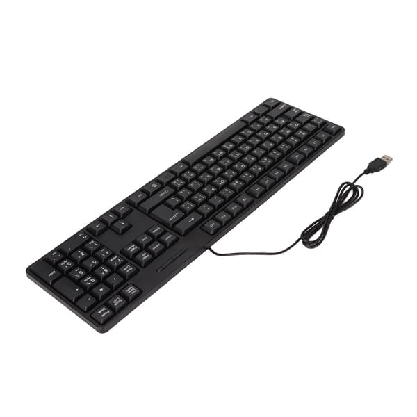 Arabisk tastatur 104 taster USB-interface kablet design sort ABS-materiale kontortastatur til stationære computere