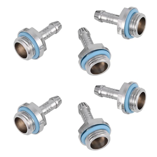6 stk. PC vandkøling TwoTouch Fitting G1/4 gevind slangestuds til rør 7,5 mm