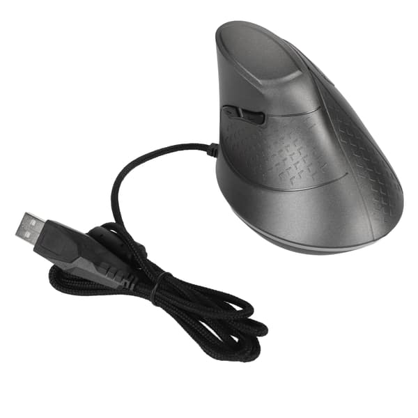 Vertikal Mus 7 Programmerbare Knapper RGB 11 Belysningstilstande Justerbar DPI Kablet Ergonomisk Vertikal Mus til Spilspiller Grå