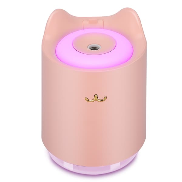 320ML USB-laddande skrivbordsmini-luftfuktare för sovrum, hem och kontor, rosa
