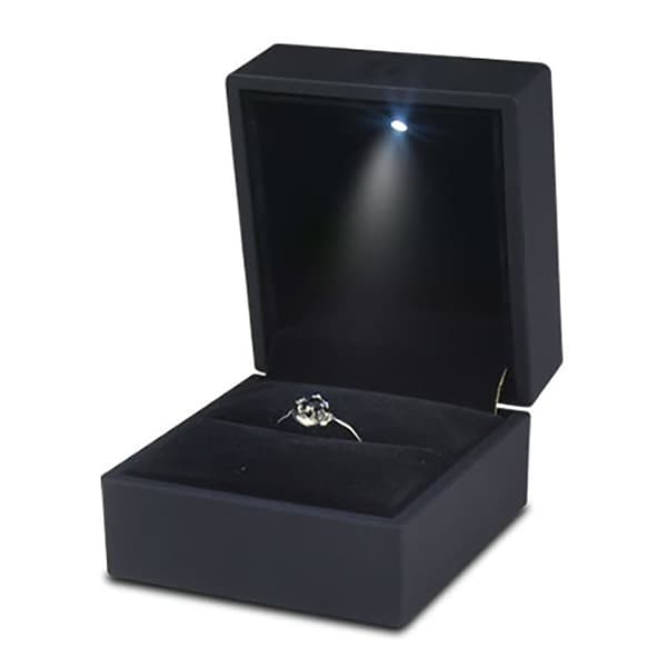 Svart LED-ringask Premium förslagspresentförvaringsfodral