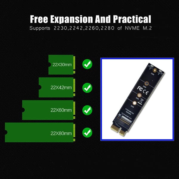 NVME M.2 - PCI-E3.0 1X nopea laajennussovitinkortti M Key NGFF -muunninmoduuli