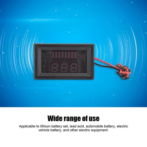 DC Digital Elektrisk Utrustning Spänningsmätare Display Litiumbatteri Voltmeter 12V-60V (Röd)