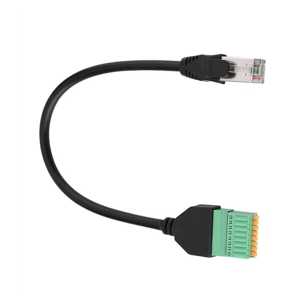 RJ45 hanstik til 8-benet fjederstik terminalblok adapterkabel