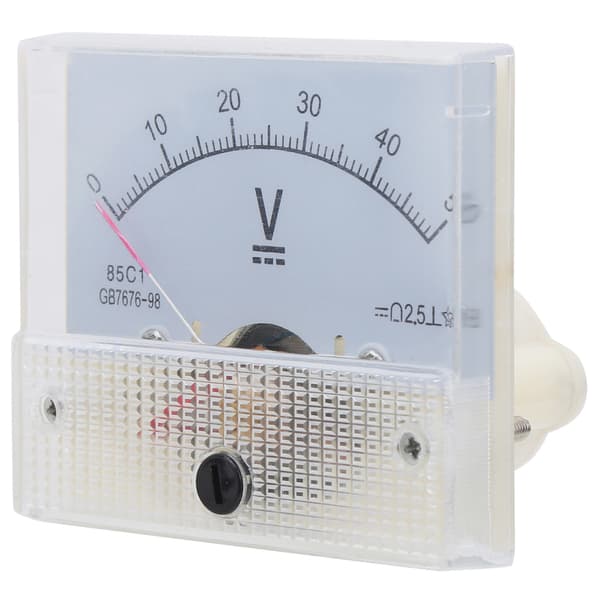 85C1 DC 0-50V Analog Voltmeter Panelmåler, Indbygget Volt Tester